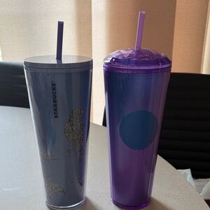 Starbucks Iridescent Blue and Vibrant Purple Tumblers